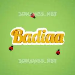 badiaa in Ladybugs style - 3D name wallpaper