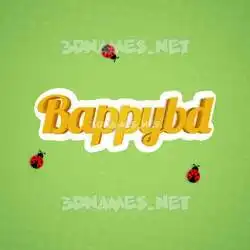 bappybd in Ladybugs style - 3D name wallpaper