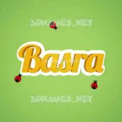 basra in Ladybugs style - 3D name wallpaper