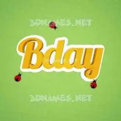 bday in Ladybugs style - 3D name wallpaper