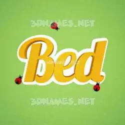 bed in Ladybugs style - 3D name wallpaper