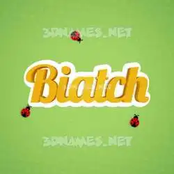 biatch in Ladybugs style - 3D name wallpaper