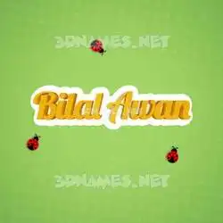 bilal awan in Ladybugs style - 3D name wallpaper