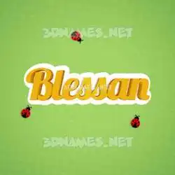 blessan in Ladybugs style - 3D name wallpaper