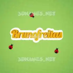 brunofreitas in Ladybugs style - 3D name wallpaper