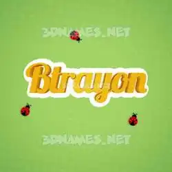 btrayon in Ladybugs style - 3D name wallpaper