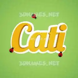 cati in Ladybugs style - 3D name wallpaper