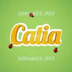 catia in Ladybugs style - 3D name wallpaper