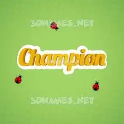 champion in Ladybugs style - 3D name wallpaper