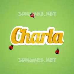 charla in Ladybugs style - 3D name wallpaper