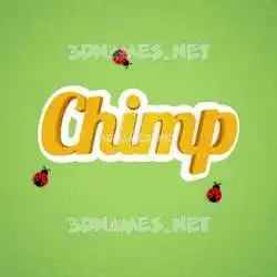 chimp in Ladybugs style - 3D name wallpaper