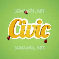 civic in Ladybugs style - 3D name wallpaper