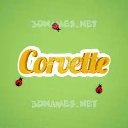 corvette in Ladybugs style - 3D name wallpaper