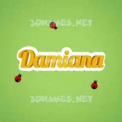 damiana in Ladybugs style - 3D name wallpaper