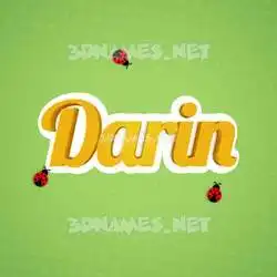 darin in Ladybugs style - 3D name wallpaper