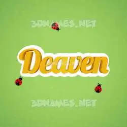 deaven in Ladybugs style - 3D name wallpaper