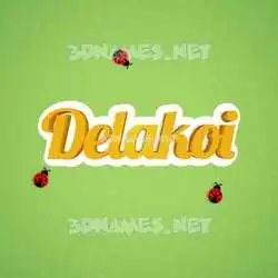 delakoi in Ladybugs style - 3D name wallpaper