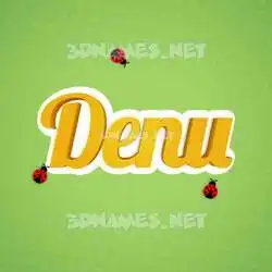 denu in Ladybugs style - 3D name wallpaper