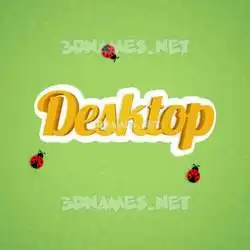desktop in Ladybugs style - 3D name wallpaper