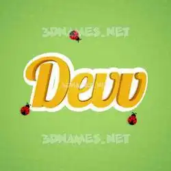 devv in Ladybugs style - 3D name wallpaper