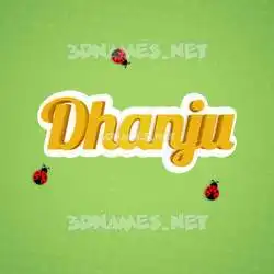dhanju in Ladybugs style - 3D name wallpaper