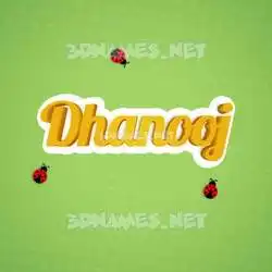 dhanooj in Ladybugs style - 3D name wallpaper