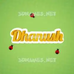 dhanush in Ladybugs style - 3D name wallpaper