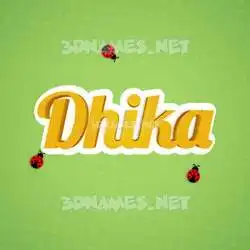 dhika in Ladybugs style - 3D name wallpaper