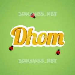dhom in Ladybugs style - 3D name wallpaper