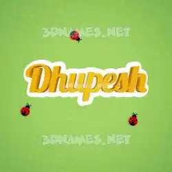 dhupesh in Ladybugs style - 3D name wallpaper