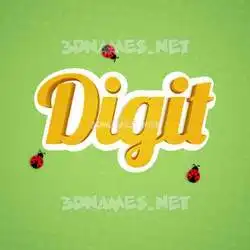 digit in Ladybugs style - 3D name wallpaper