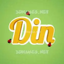 din in Ladybugs style - 3D name wallpaper
