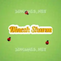 dinesh sharm in Ladybugs style - 3D name wallpaper