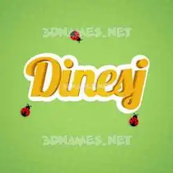 dinesj in Ladybugs style - 3D name wallpaper