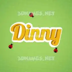 dinny in Ladybugs style - 3D name wallpaper