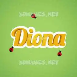 diona in Ladybugs style - 3D name wallpaper