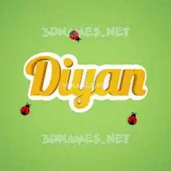diyan in Ladybugs style - 3D name wallpaper