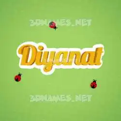 diyanat in Ladybugs style - 3D name wallpaper
