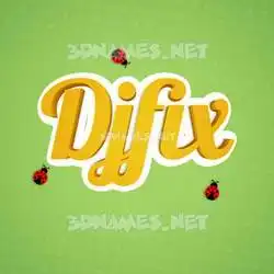 djfix in Ladybugs style - 3D name wallpaper