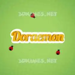 doraemon in Ladybugs style - 3D name wallpaper