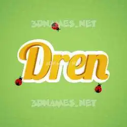 dren in Ladybugs style - 3D name wallpaper