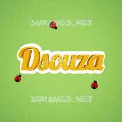 dsouza in Ladybugs style - 3D name wallpaper