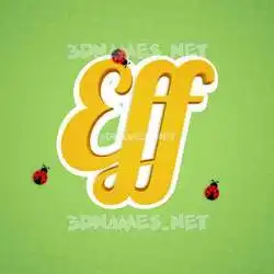 eff in Ladybugs style - 3D name wallpaper