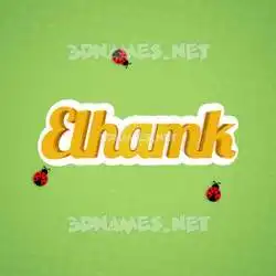 elhamk in Ladybugs style - 3D name wallpaper