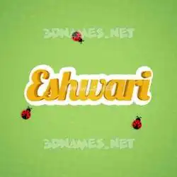 eshwari in Ladybugs style - 3D name wallpaper