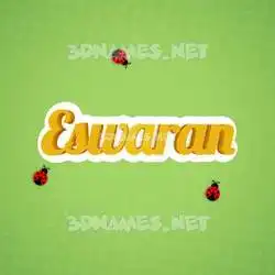 eswaran in Ladybugs style - 3D name wallpaper