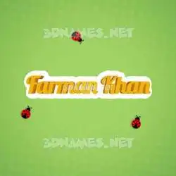 farman khan in Ladybugs style - 3D name wallpaper