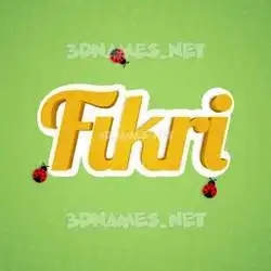 fikri in Ladybugs style - 3D name wallpaper