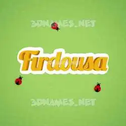 firdousa in Ladybugs style - 3D name wallpaper