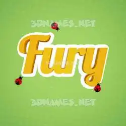 fury in Ladybugs style - 3D name wallpaper